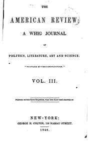 Cover of: The American Whig Review by Making of America Project