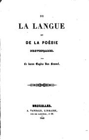 Cover of: De la langue et de la poésie provençales