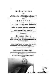Cover of: Restauration der Staats-wissenschaft