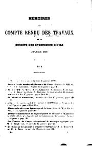 Cover of: Mémoires et compte-rendu des travaux by Société des ingénieurs civils de France