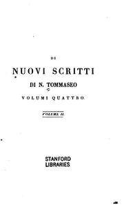 Cover of: Di nuovi scritti by Niccolò Tommaseo, Niccolò Tommaseo