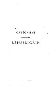 Cover of: Catéchisme populaire républicain