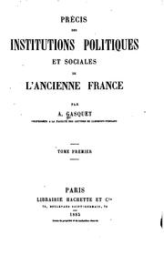 Cover of: Précis des institutions politiques et sociales de l'ancienne France