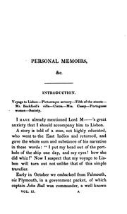 Cover of: Personal memoirs; or, Reminiscences of men and manners
