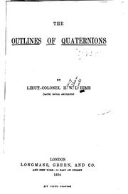 Cover of: The Outlines of Quaternions