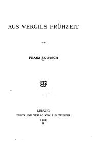 Cover of: Aus Vergils Frühzeit...