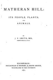 Cover of: Matheran Hill: Its People, Plants and Animals by John Young Smith