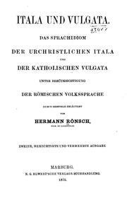 Cover of: Itala und Vulgata: Das Sprachidiom der urchristlichen Itala und der katholischen Vulgata: Unter ...