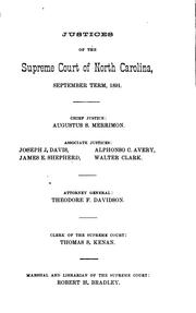 Cover of: North Carolina Reports: Cases Argued and Determined in the Supreme Court of ... by North Carolina. Supreme Court., North Carolina. Supreme Court.