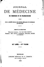 Cover of: Journal de médecine, de chirurgie et de pharmacologie by Société royale des sciences médicales et naturelles de Bruxelles, Société royale des sciences médicales et naturelles de Bruxelles