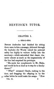 Cover of: Bentinck's tutor, one of the family, by the author of 'Lost sir Massingberd'.