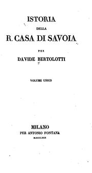 Cover of: Istoria della R. Casa di Savoia