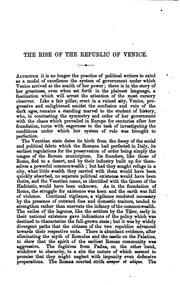 Cover of: The Rise of the Republic of Venice: The Arnold Prize Essay, 1876