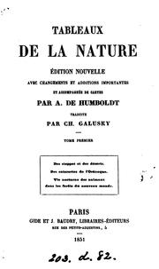 Cover of: Tableaux de la nature, tr. par C. Galusky