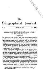 Cover of: The Geographical Journal