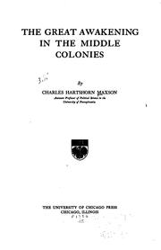 Cover of: The Great Awakening in the Middle Colonies by Charles Hartshorn Maxson, Charles Hartshorn Maxson