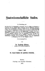 Cover of: Staatswissenschaftliche Studien