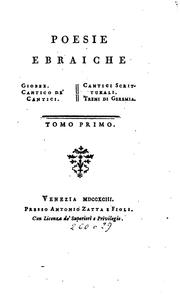 Cover of: Poesie ebraiche ...