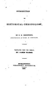 Cover of: Introduction to Historical Chronology by Dietrich Hermann Hegewisch, Dietrich Hermann Hegewisch