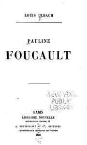 Cover of: Pauline Foucault