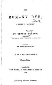 Cover of: The Romany Rye: A Sequel to "Lavengro." by George Henry Borrow