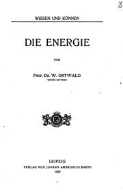 Cover of: Die Energie