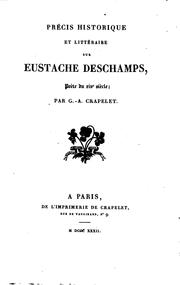 Cover of: Précis historique et littéraire sur Eustache Deschamps: poète du XIVe siècle
