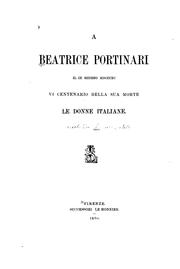 Cover of: A Beatrice Portinari: le donne Italiane.
