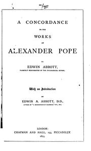 Cover of: A Concordance to the Works of Alexander Pope by Edwin Abbott