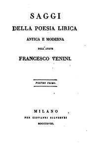 Cover of: Saggi della poesia lirica antica e moderna
