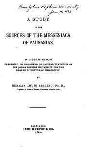 Cover of: A Study in the Sources of the Messeniaca of Pausanias ...