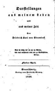 Cover of: Darstellungen aus meinem Leben und aus meiner Zeit by Friedrich Karl von Strombeck