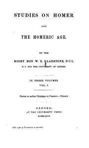 Cover of: Studies on Homer and the Homeric Age