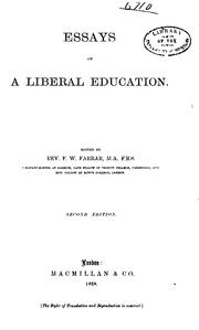 Cover of: Essays on a Liberal Education by Frederic William Farrar