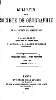 Cover of: Bulletin de la Société de géographie by Société de géographie (France), Société de géographie (France)