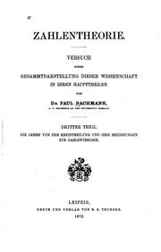 Cover of: Die Lehre von der Kreistheilung und ihre Beziehungen zur Zahlentheorie