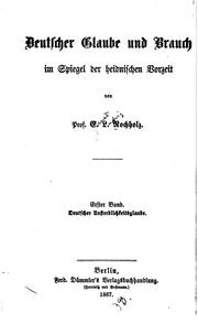 Cover of: Deutscher glaube und Brauch im Spiegel der reidnischen Vorzeit
