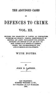 Cover of: Defences to Crime: The Adjudged Cases on Defences to Crime