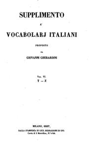 Cover of: Supplimento a' vocabolarj italiani by Giovanni Gherardini, Giovanni Gherardini