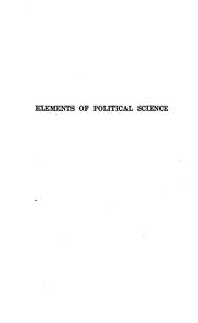 Cover of: Elements of Political Science | Stephen Leacock