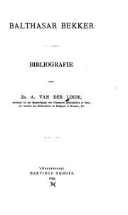 Cover of: Balthasar Bekker: bibliografie