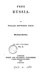 Cover of: Free Russia by William Hepworth Dixon