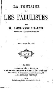 Cover of: La Fontaine et les fabulistes by Saint-Marc Girardin