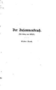 Cover of: Der Zusammenbruch: (der Krieg von 1870-71) Roman...