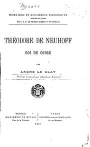 Cover of: Théodore de Neuhoff, roi de Corse