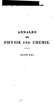 Cover of: Annalen der Physik und Chemie by Johann Christian Poggendorff