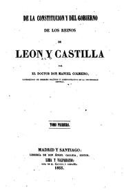 Cover of: De la CONSTITUCION y del gobierno de los Reinos de Leon y Castilla