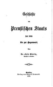 Cover of: Geschichte des preusichen Staats by Felix Eberty