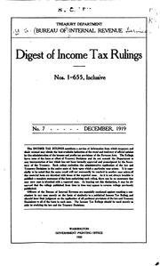Cover of: Digest of income tax rulings | United States. Bureau of Internal Revenue