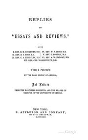 Cover of: Replies to "Essays and Reviews." ...